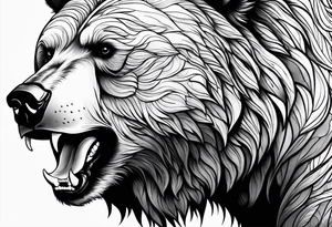 growling bear, torso tattoo idea
