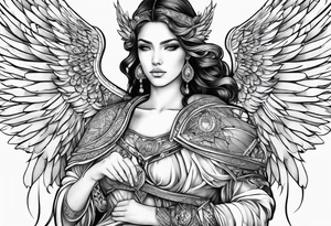angel con accesorios tattoo idea