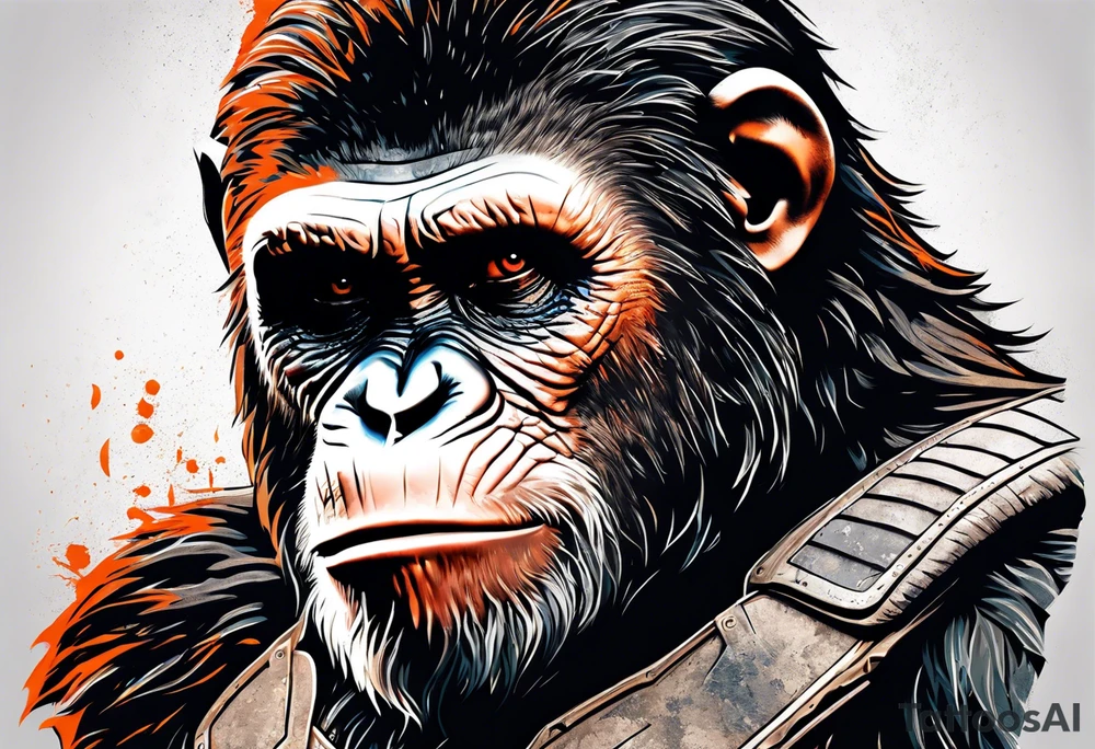 Caesar from the movie planet of the apes tattoo idea