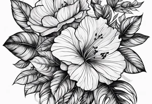wood with foliage tattoo idea