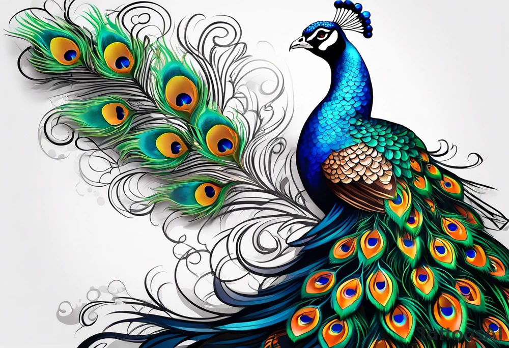 Peacock tattoo idea