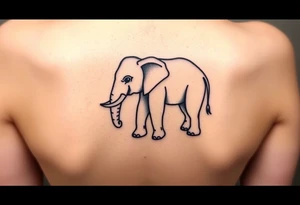 An elephant made of Legos on the arm tattoo idea