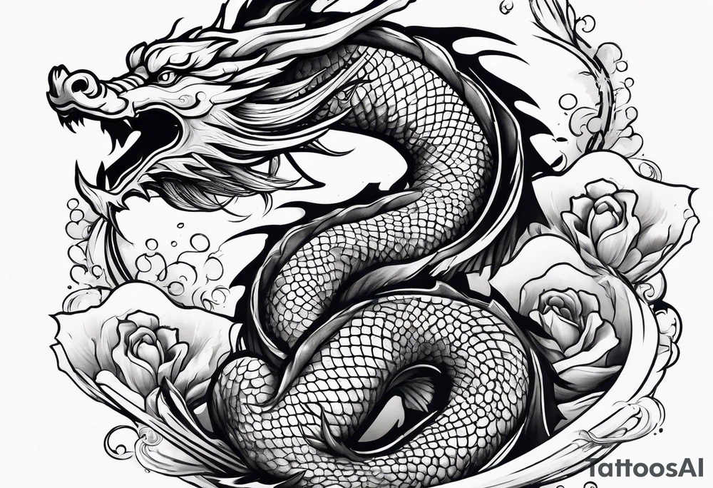 dragon and koi fish tattoo idea