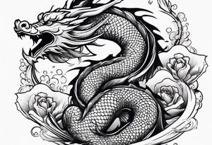 dragon and koi fish tattoo idea