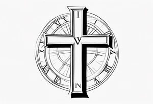 Cross Roman numeral Jan 18 2023 tattoo idea