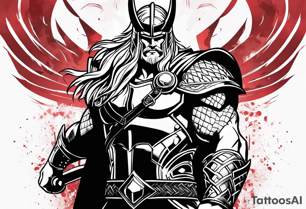 The Mighty Thor profile with mjolnir tattoo idea