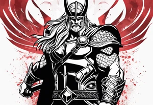 The Mighty Thor profile with mjolnir tattoo idea