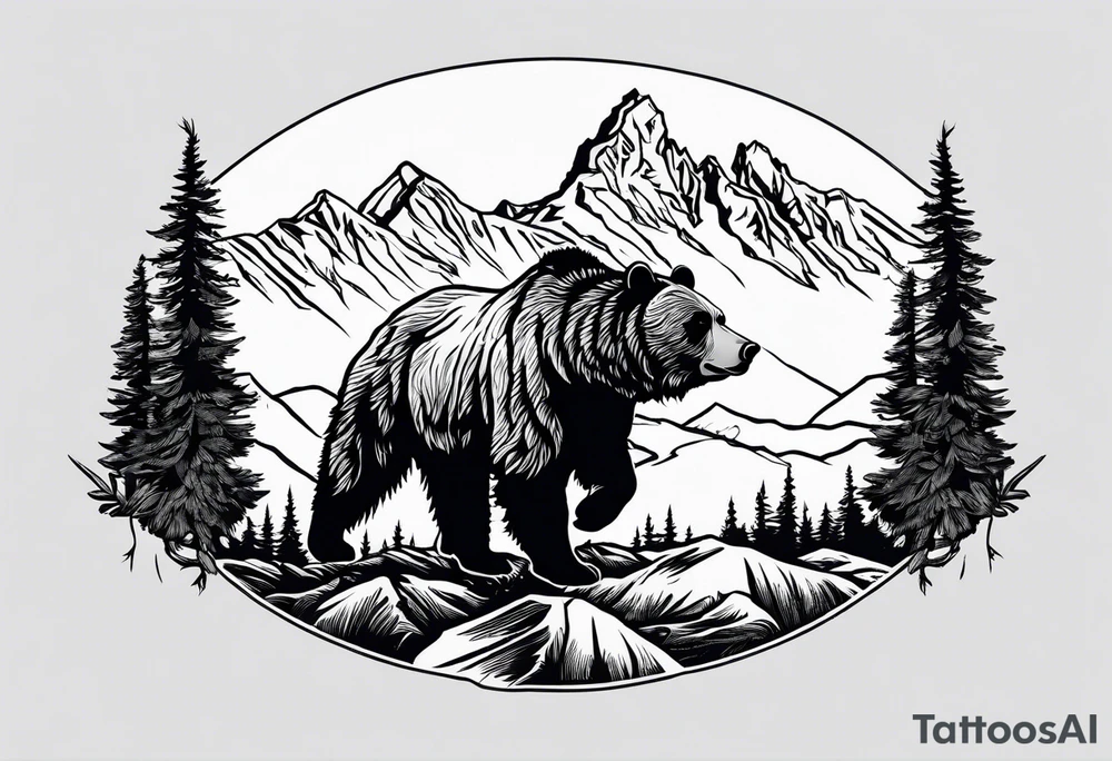 grizzly bear outline