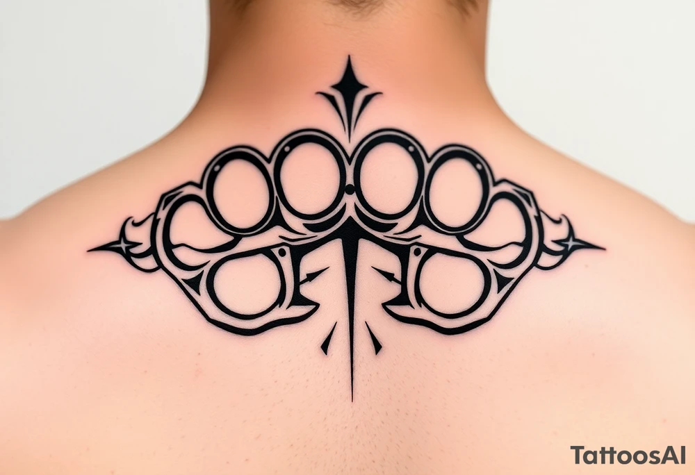 Brass knuckles tattoo idea