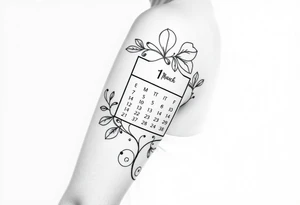 A calendar with 11th March tattoo idea