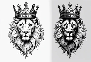 Lion with crown on it tattoo idea