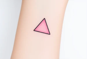 A pink triangle (upsidedown), with very small black lining and upside down. Just the colour pink. No shapes. Just the colour pink in a gradient filling the triangle tattoo idea