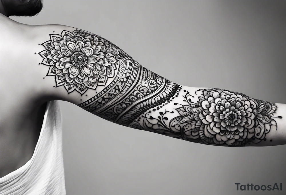 henna sleeve tattoo idea