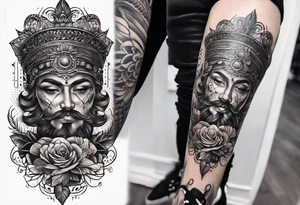 relegious leg tattoo tattoo idea