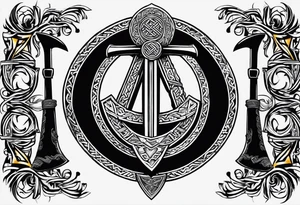 Valhalla valknut shield axe sword tattoo idea
