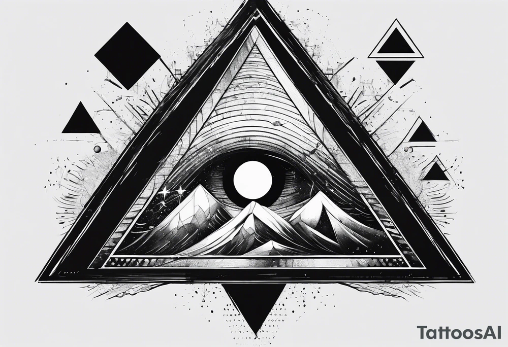 triangle black hole tattoo idea