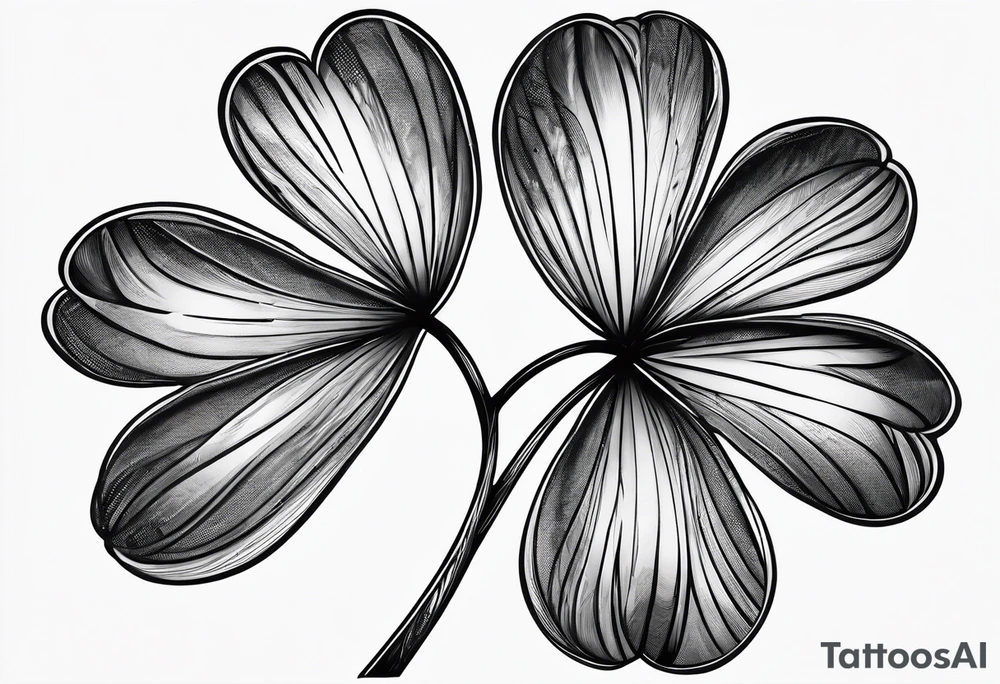 fine line three leaf clover tattoo idea