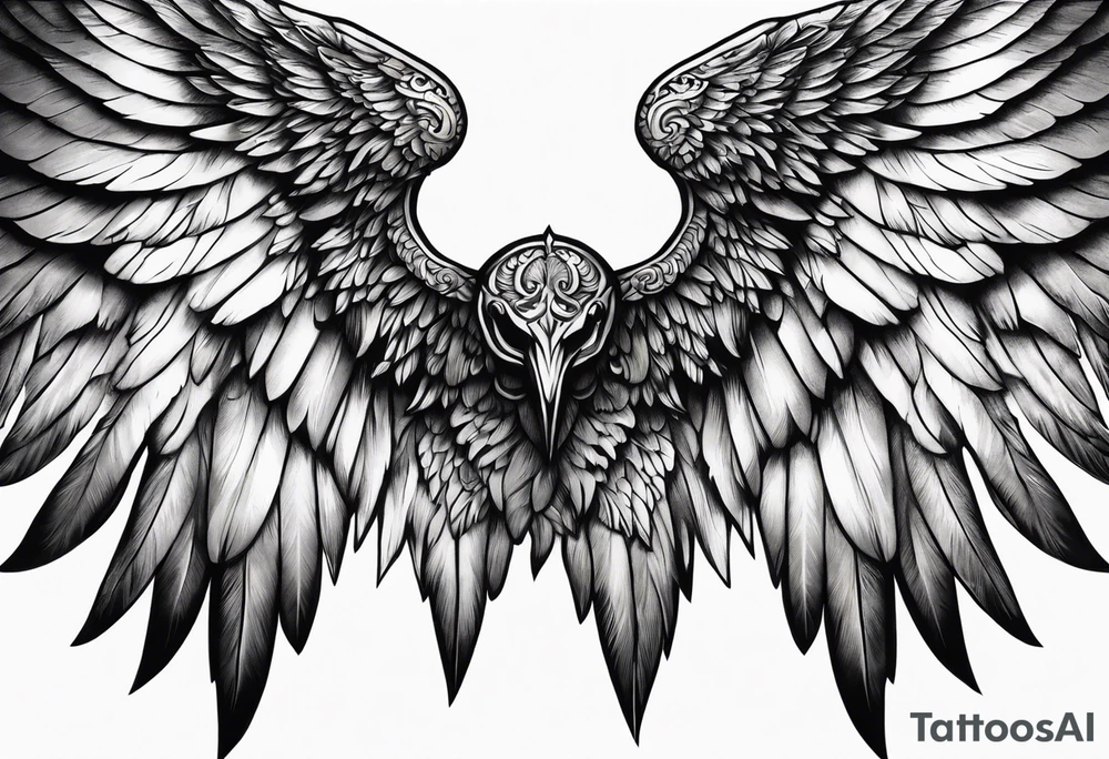 Dark angel wing tattoo idea