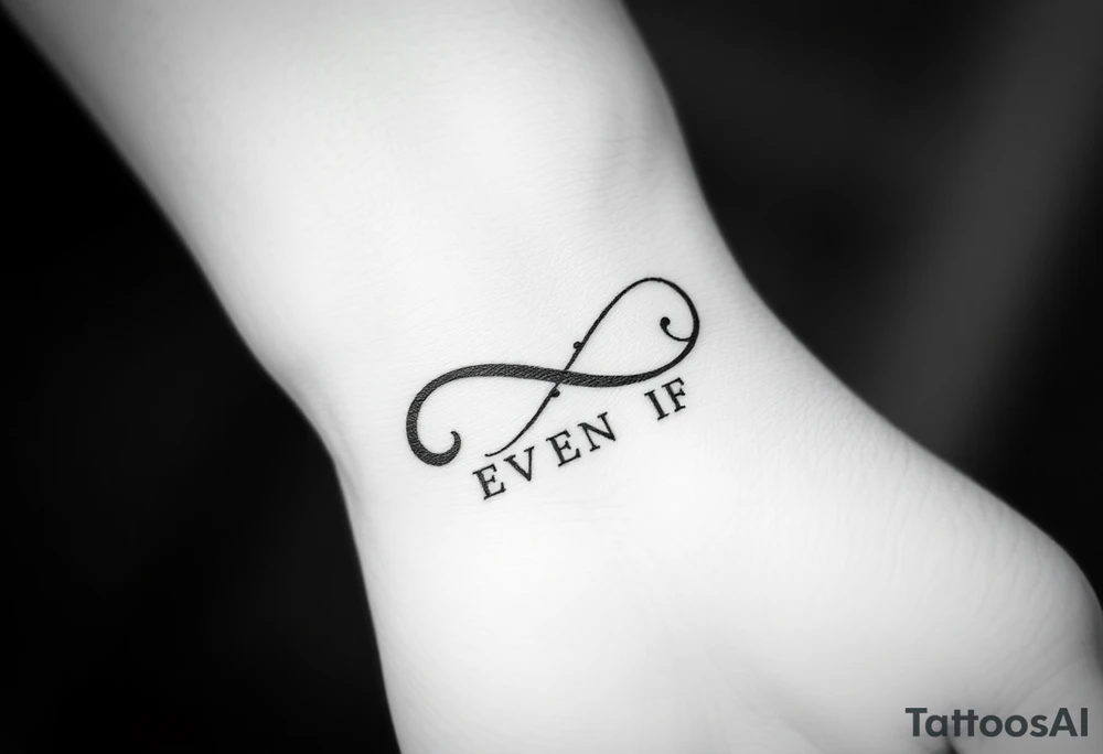 unique and soft infinity symbol with words "EVEN IF" tattoo idea unique and soft infinity symbol with words "EVEN IF" tattoo idea