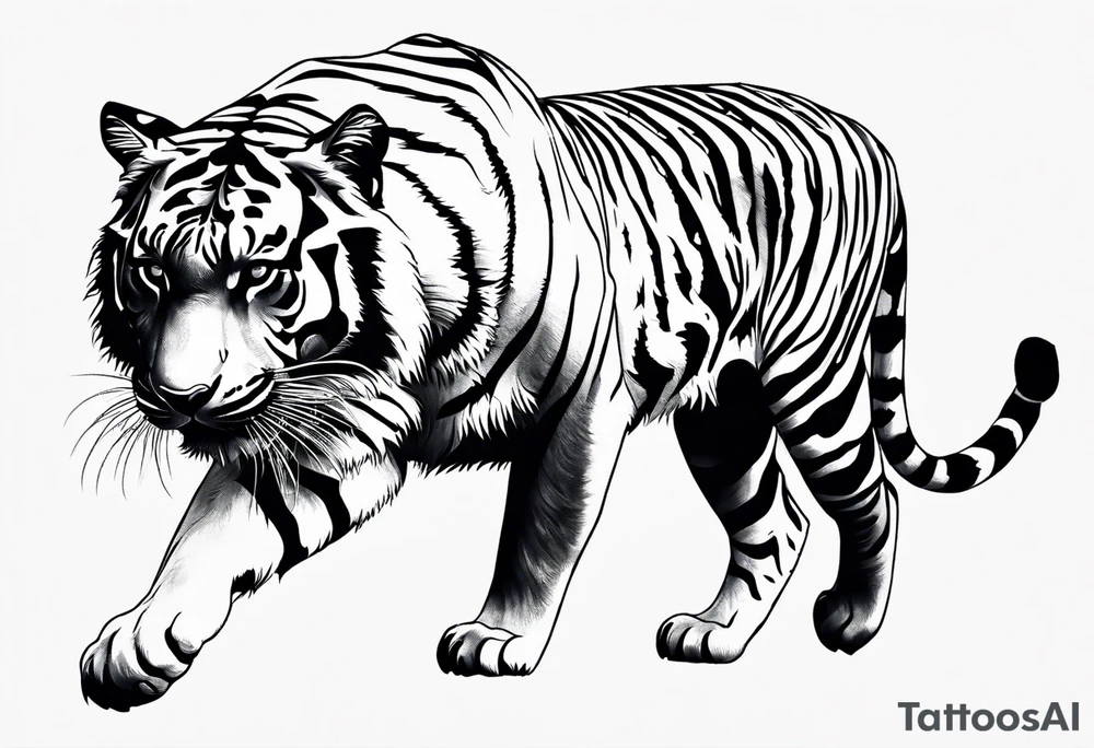full tiger body tattoo idea