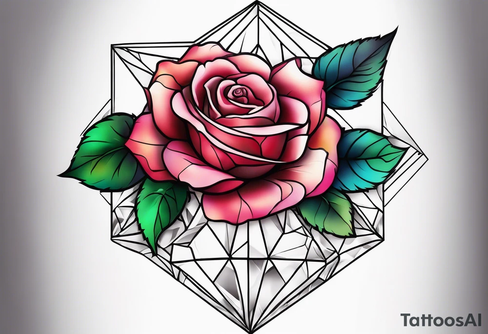 the word Crystal with rose vines going through it tattoo idea