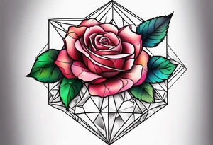 the word Crystal with rose vines going through it tattoo idea