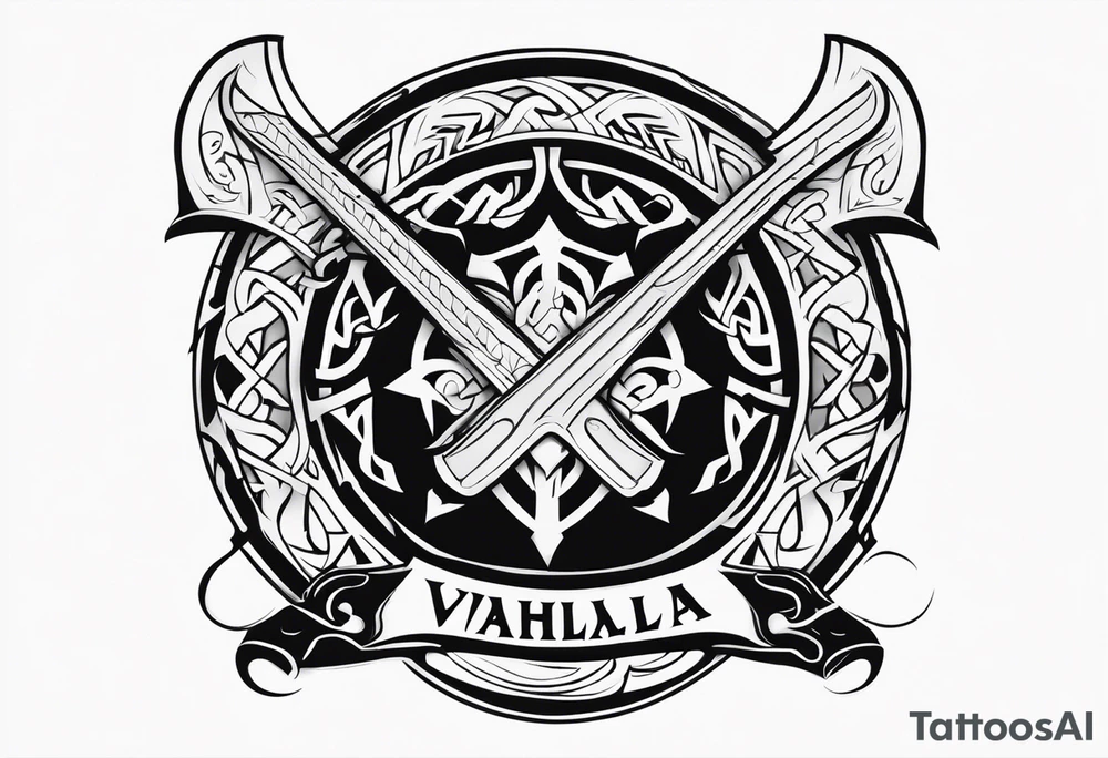 Valhalla viking shield axe sword tattoo idea