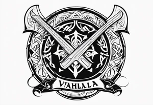 Valhalla viking shield axe sword tattoo idea
