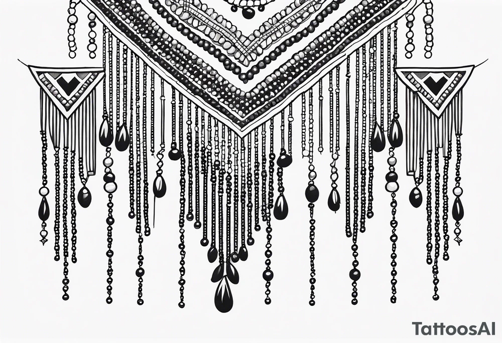 Beaded Fringe PATTERN tattoo idea