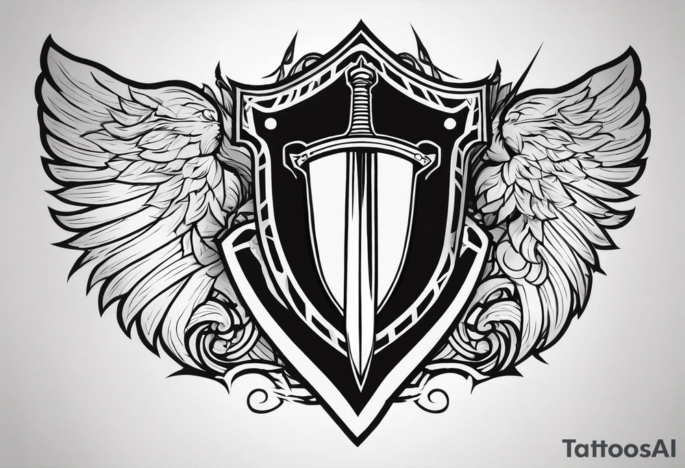 Valhalla stairs sword shield tattoo idea