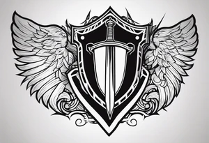 Valhalla stairs  sword shield tattoo idea