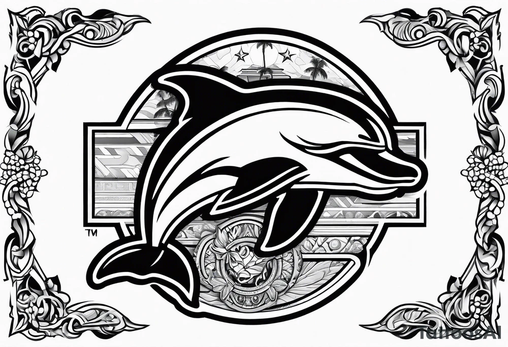 Cool miami dolphins sports tattoo idea
