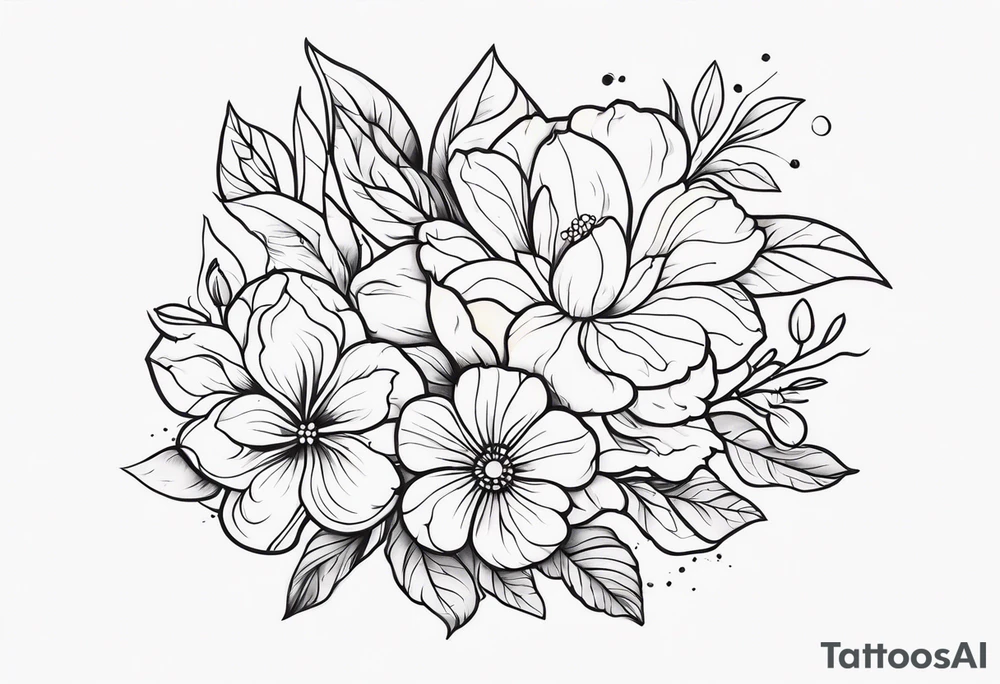 ornaments of flowers tattoo idea