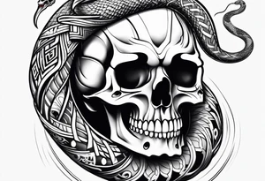 Skull and snake tattoo idea