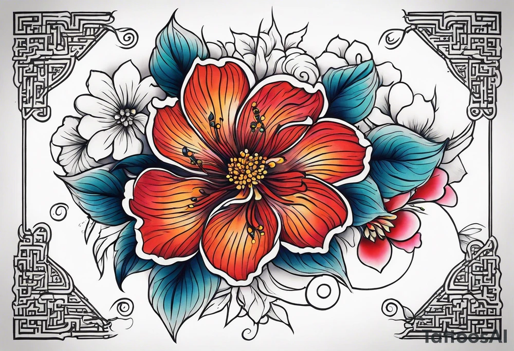 FLowers on front neck tattoo idea