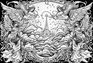 Choir of angels in the sky tattoo idea