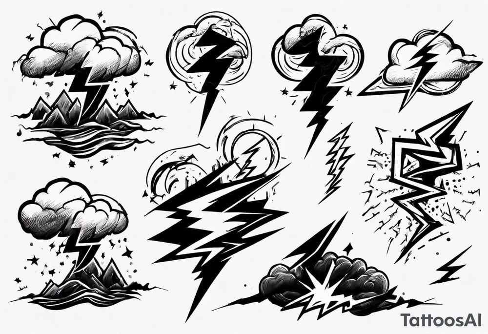 lightning storm tattoo idea