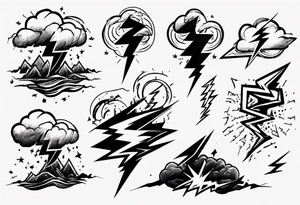 lightning storm tattoo idea