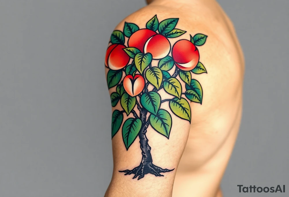 Pepper plant peach tree tattoo idea