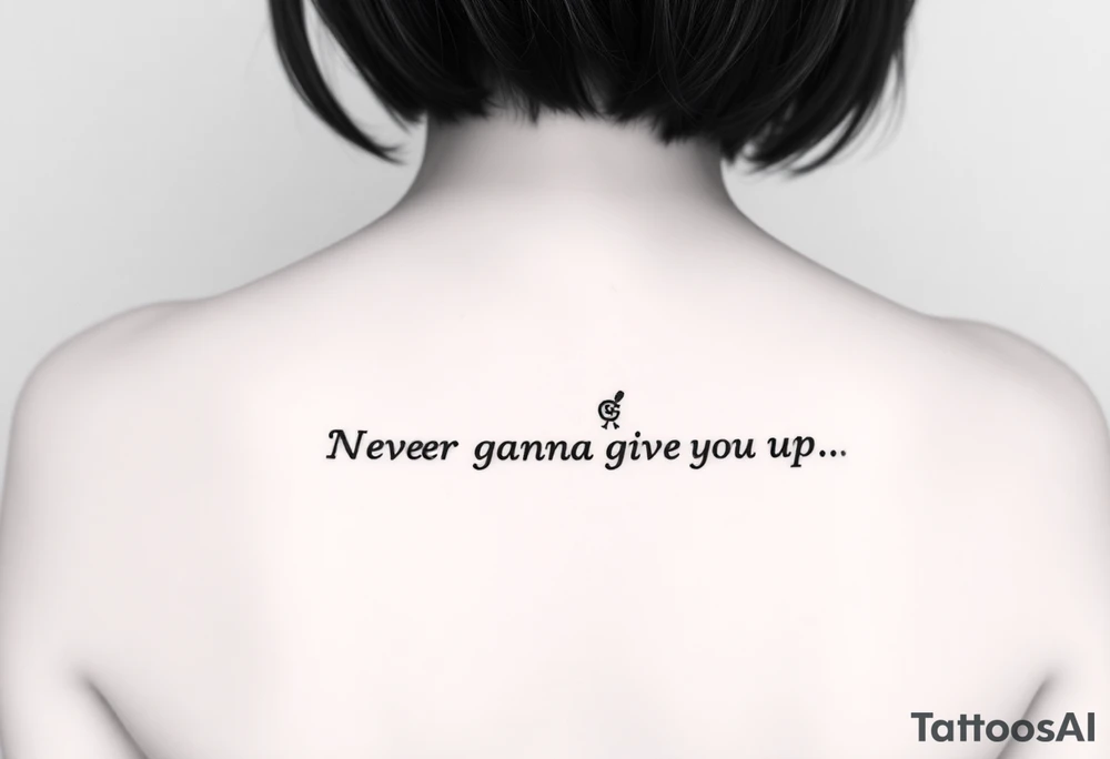 Young Rick Astley Meme Dance and Never Gonna Give You Up text tattoo idea