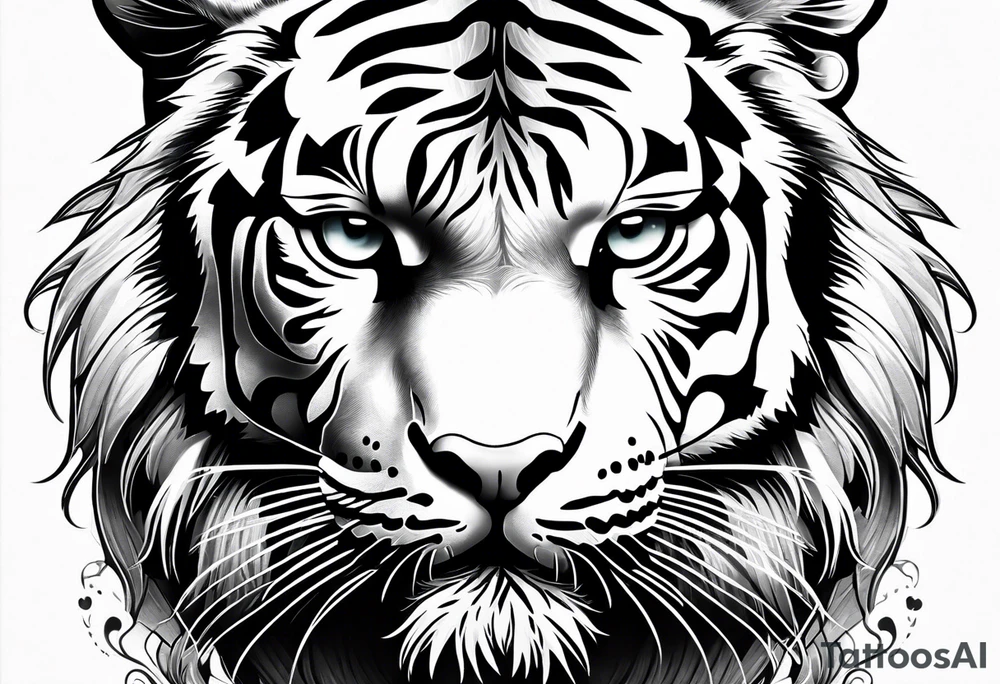 Tiger with one eye tattoo idea
