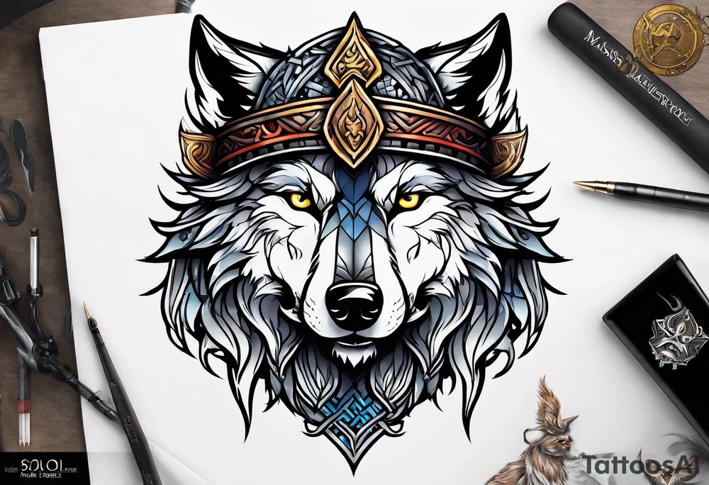 Viking Wolf tattoo idea