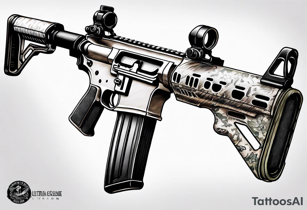 A military M4 carbine rifle tattoo idea