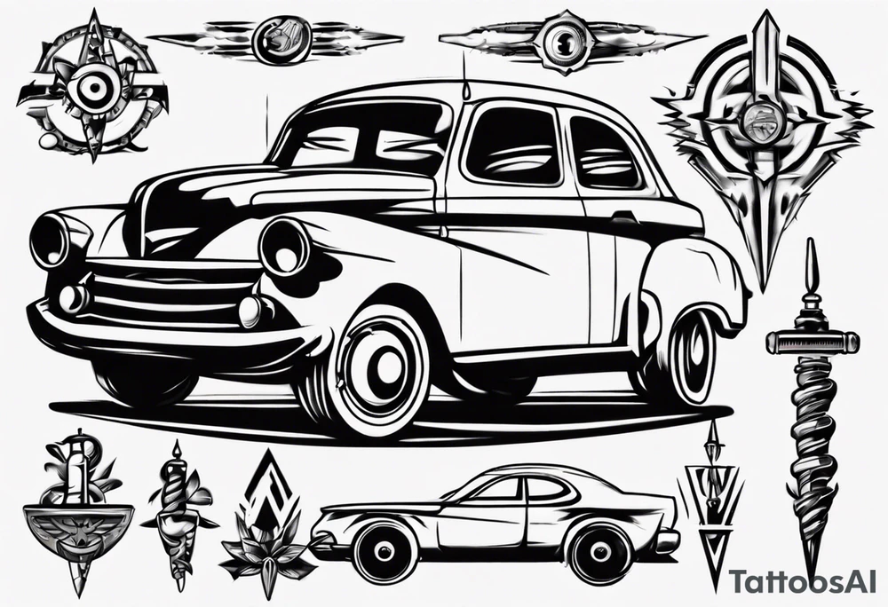 Car shocks tattoo idea