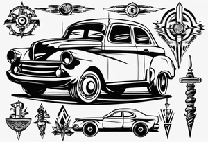 Car shocks tattoo idea