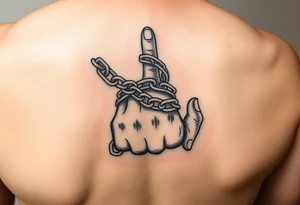 Chains wrapped around thumb and pointer finger tattoo idea
