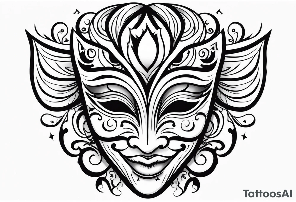 Classic Theatrical mask that’s crying tattoo idea