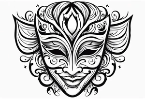 Classic Theatrical mask that’s crying tattoo idea