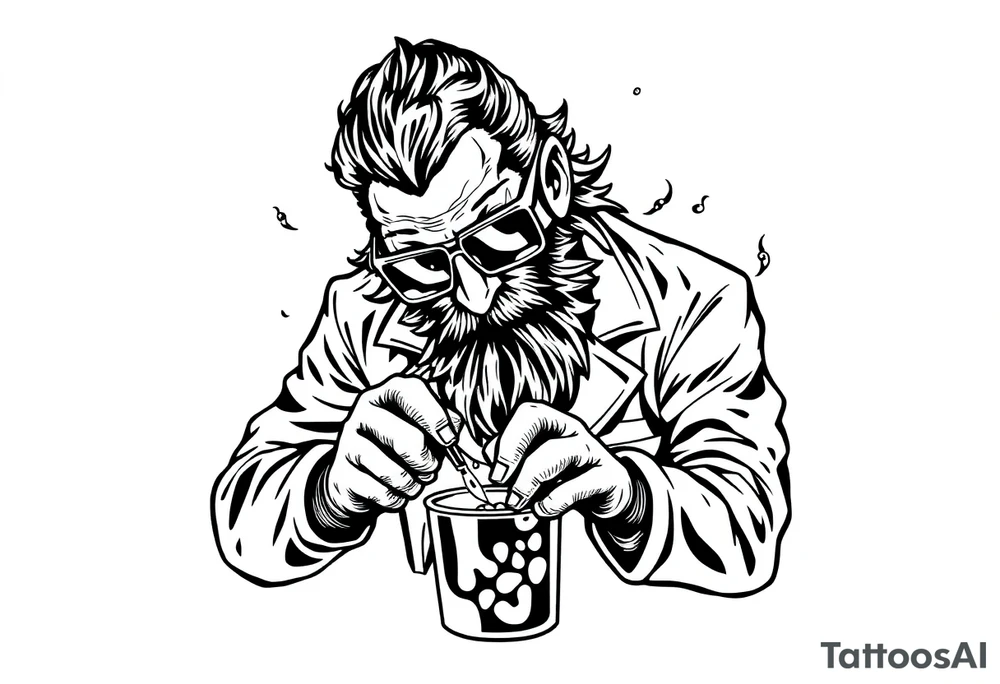 mad scientist cooking up meth tattoo idea