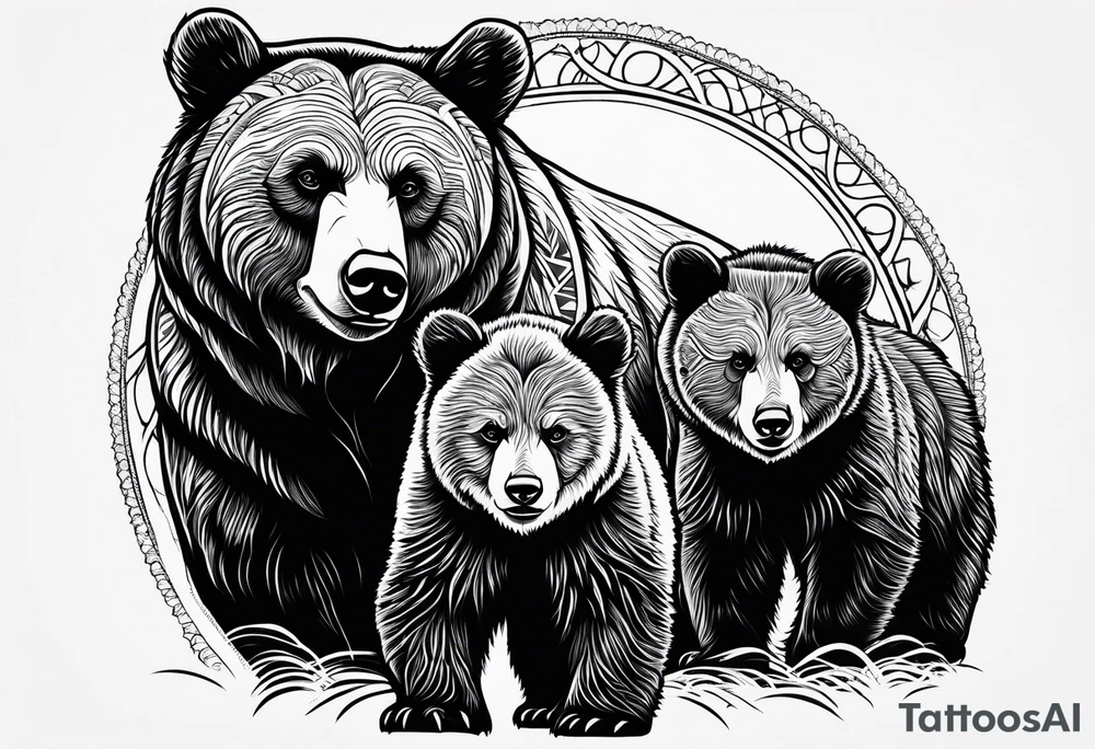 mamma bear and cub tattoo idea
